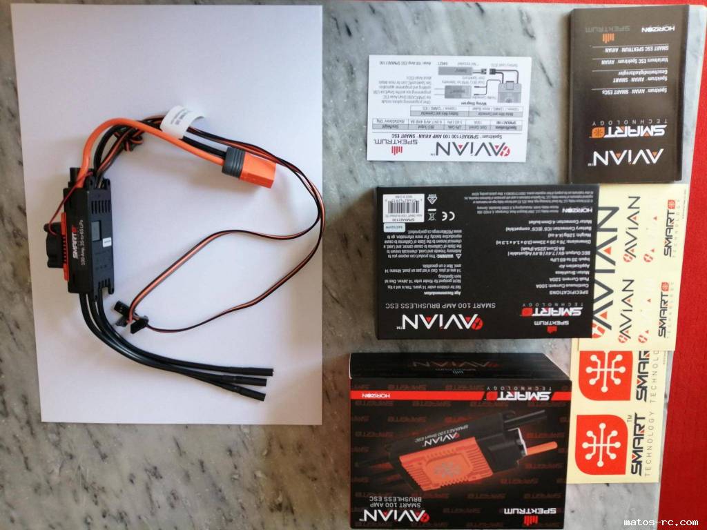Avian 100Amp Brushless Smart ESC, 3-6S Ver A Référence SPMXAE1100A