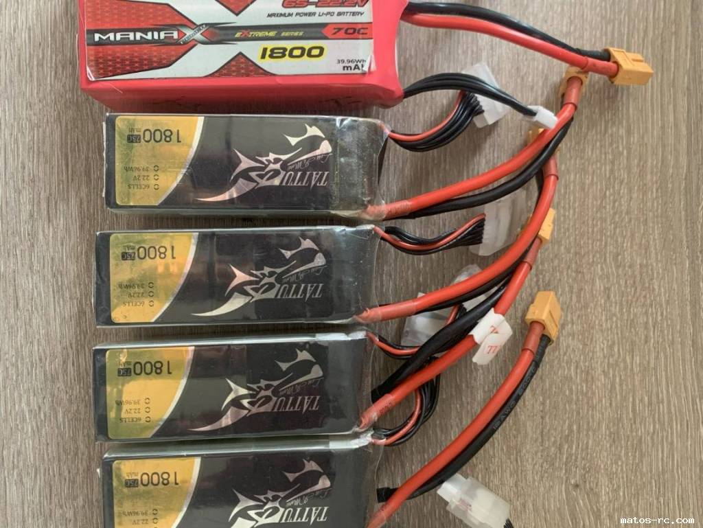 Lot lipo 6s 1800mAh 70C (ManiaX et Gens Ace)
